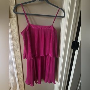 Women’s Pink Pants Store Pleated Dress
